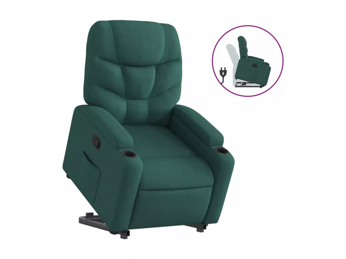 Fauteuil inclinable vert foncé tissu