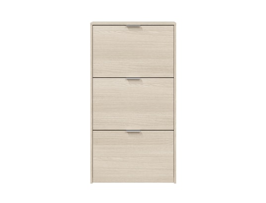 TERRE DE NUIT - Meuble à chaussures 3 portes, capacité 18 paires bois clair