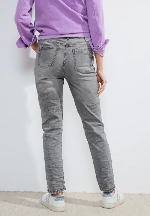 Graue Casual Fit Jeans - light grey stone wash