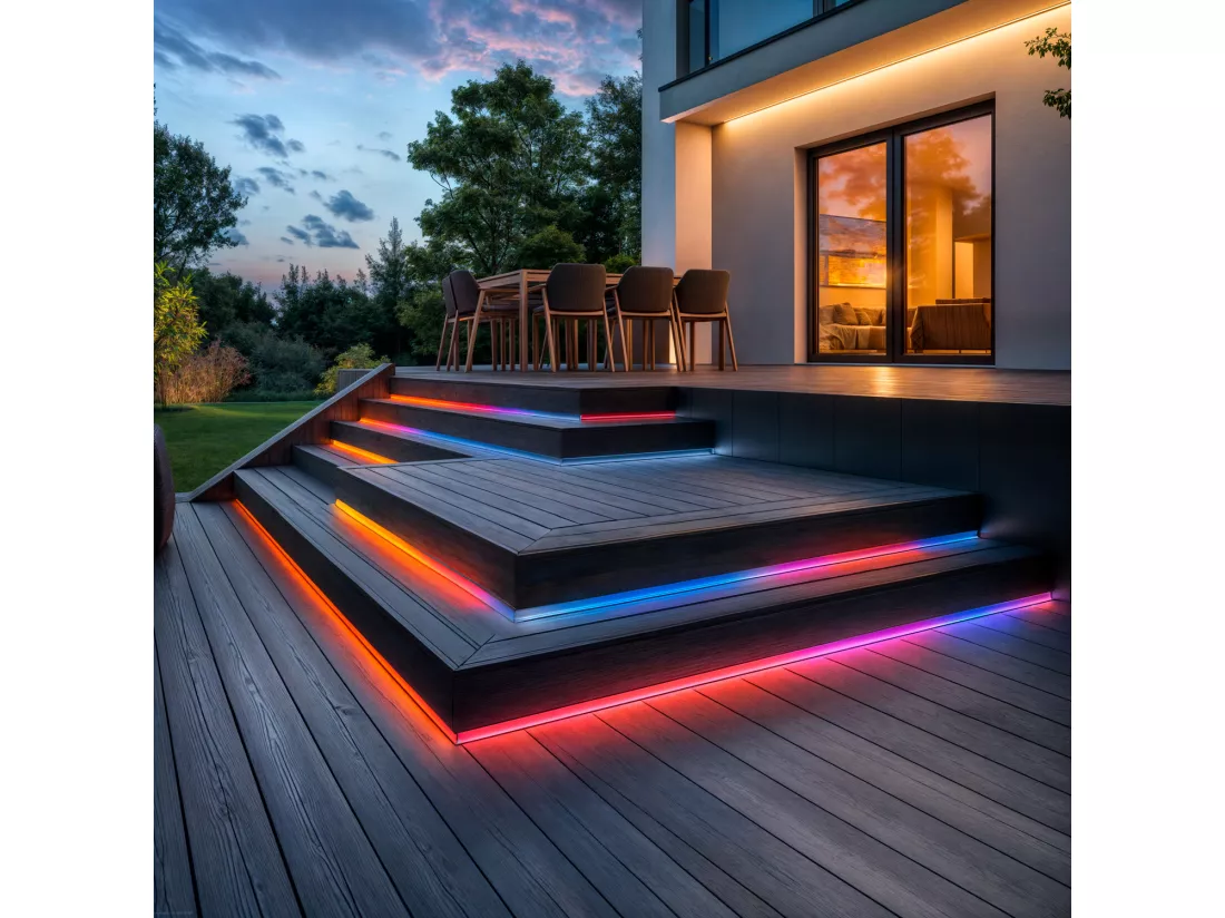 Ruban LED Extérieur Solaire 24V DC SMD2835 60 LED/m 10m IP65 Largeur 12mm Coupe 100 cm RGB