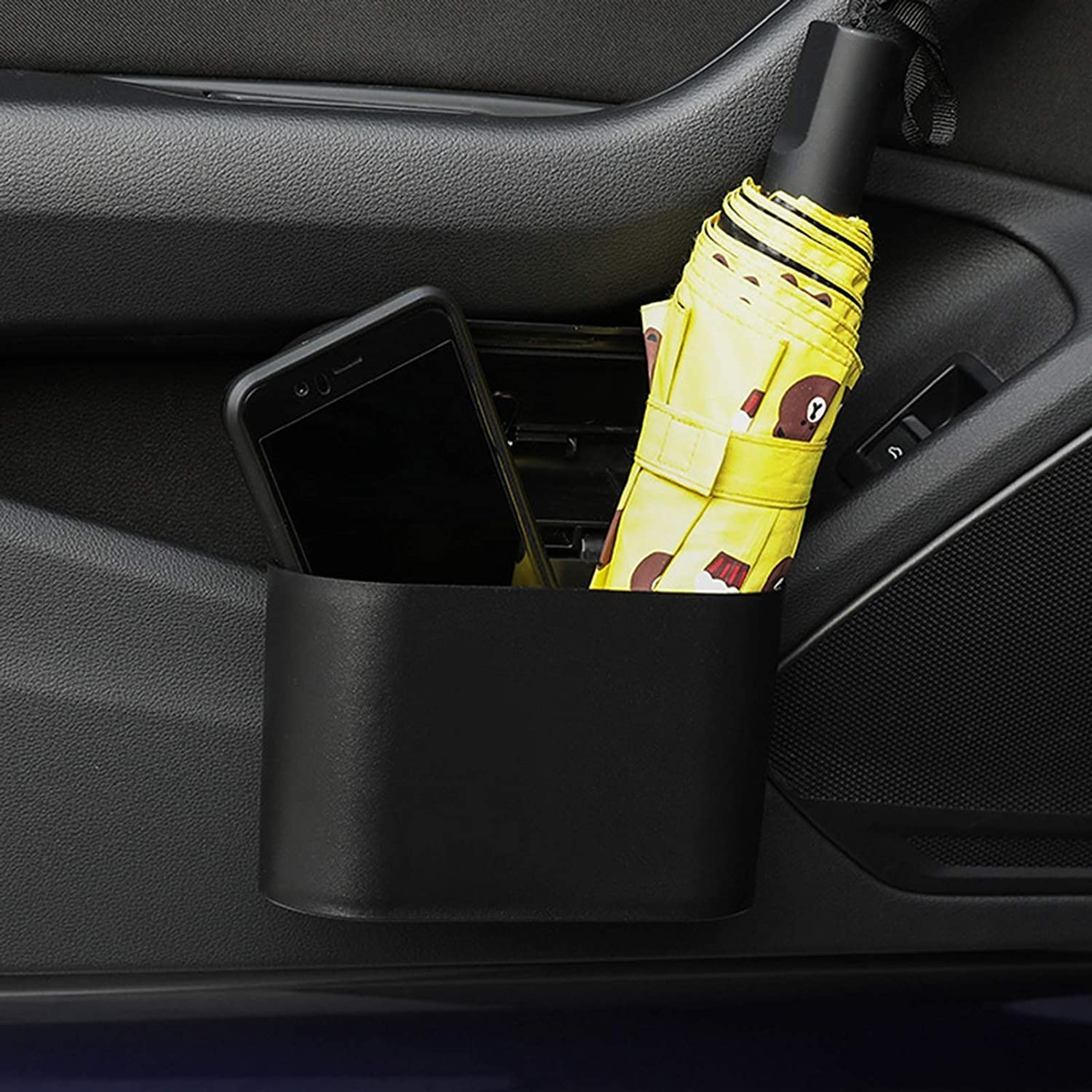 (1L) Mini Hänge Mülleimer Auto Abfallbox - Schwarz