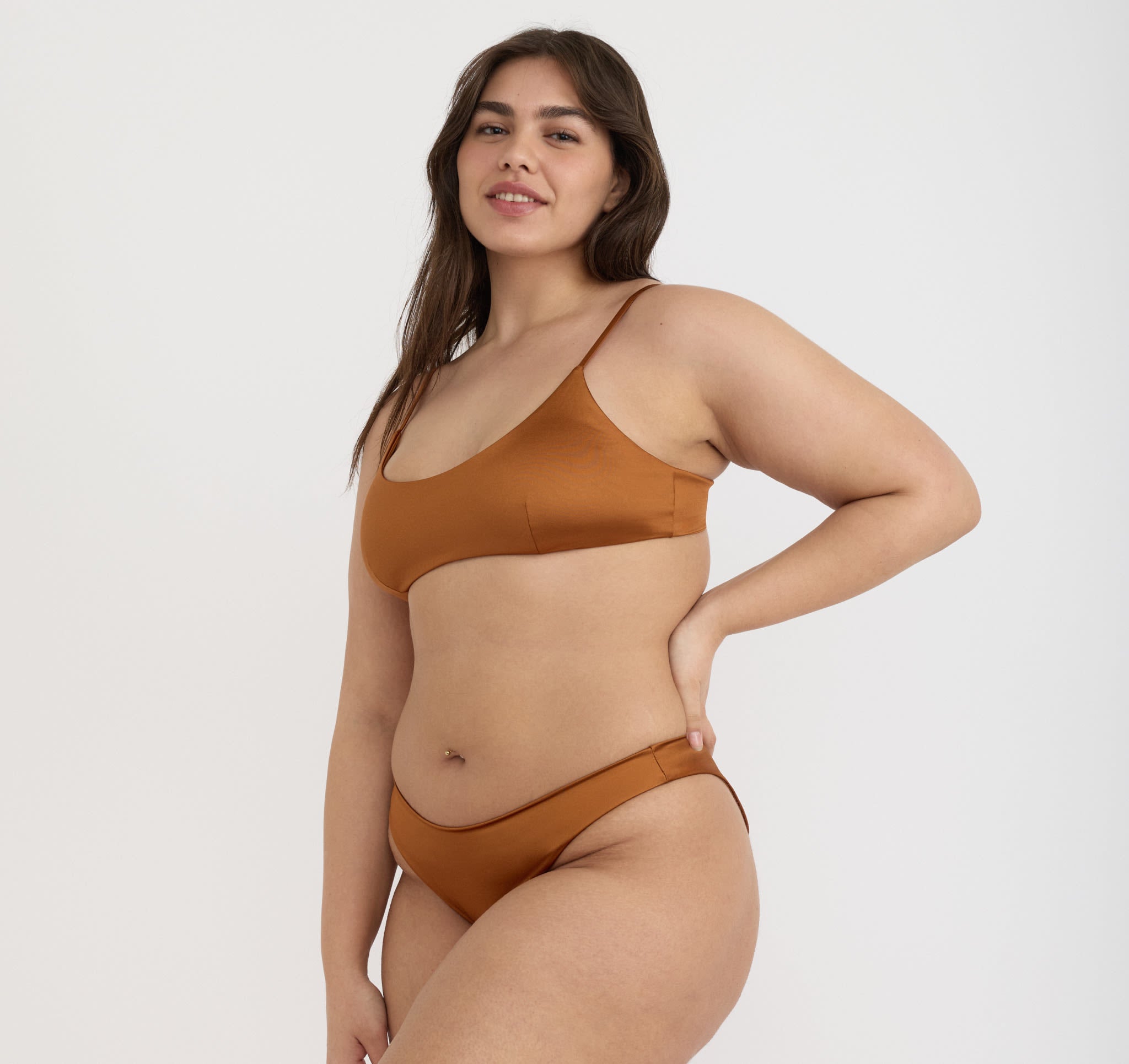 RECYCLED NYLON<br>Solar Swim Cheeky Bikini Bottom