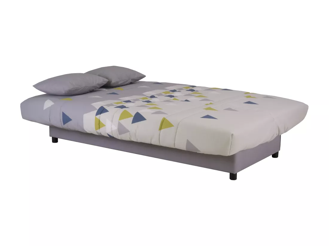 Canapé convertible clic-clac en tissu imprimé triangle gris clair FARWEST