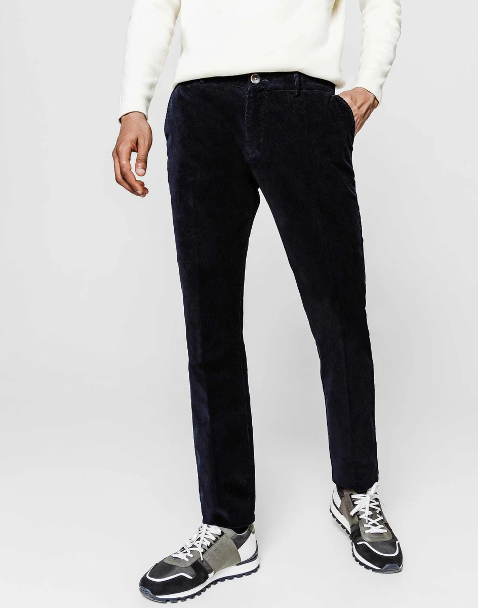 Chino velours marine