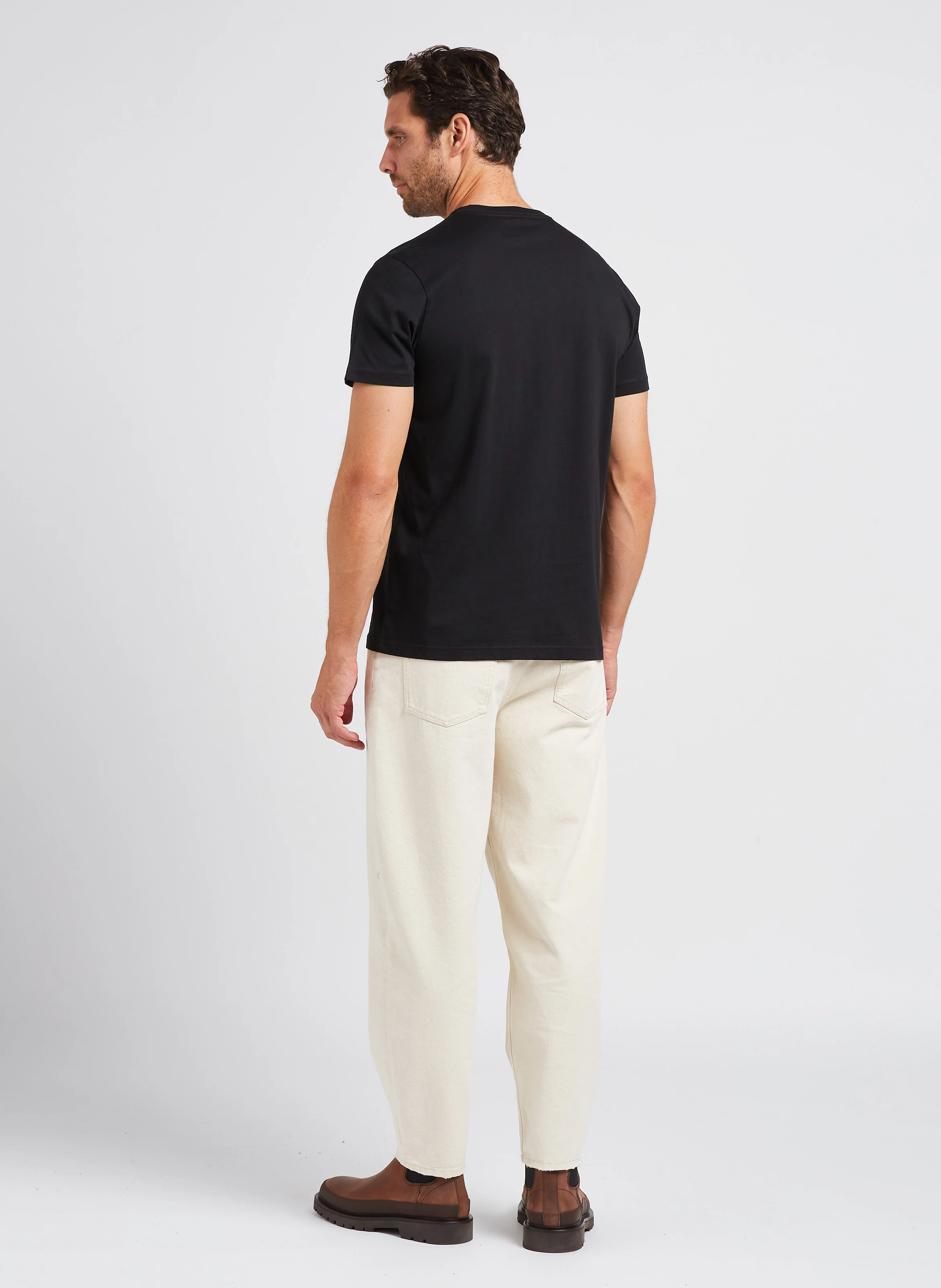 Tee-shirt col rond en coton biologique | Noir