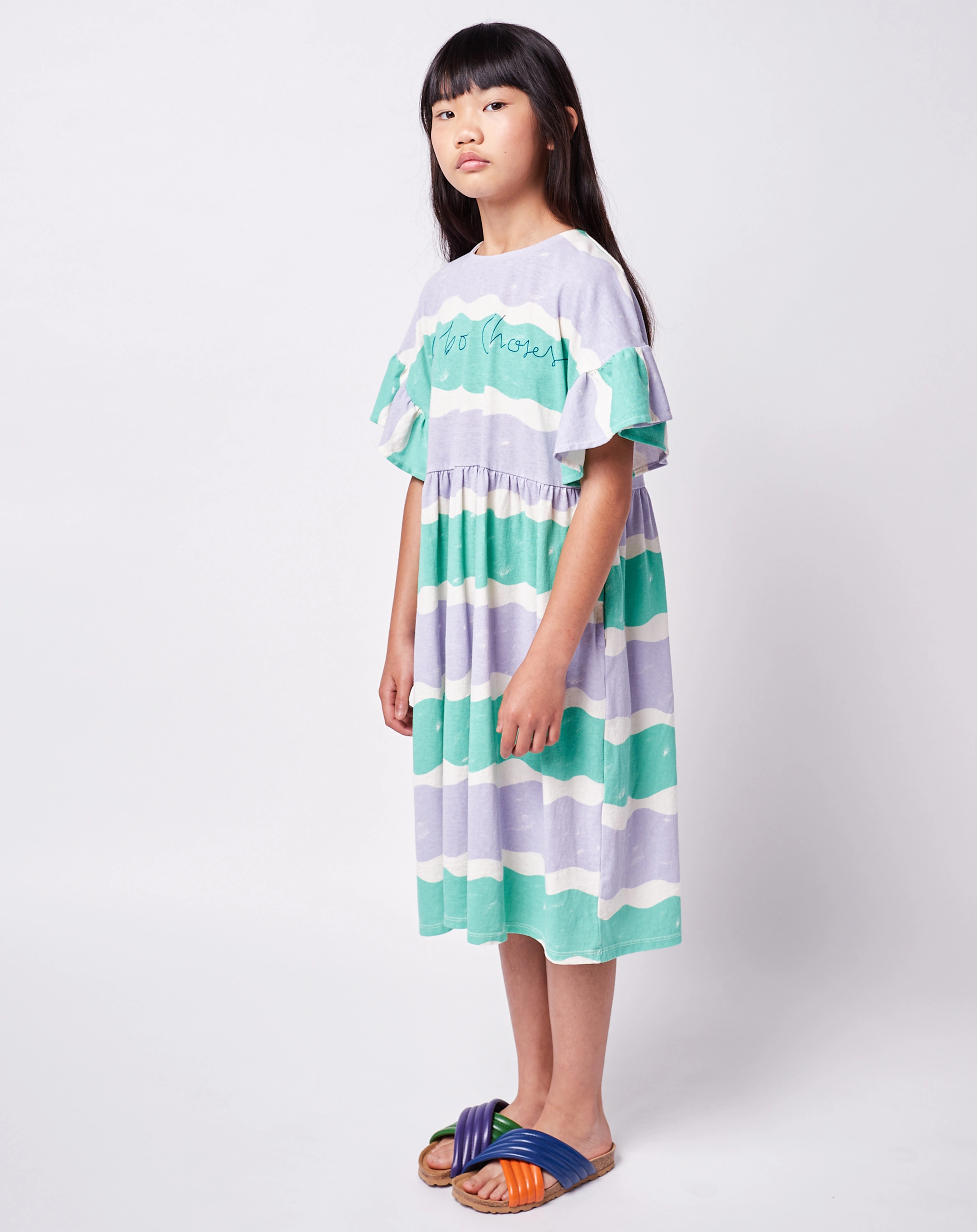 Jersey-Kleid WAVES in offwhite/light blue