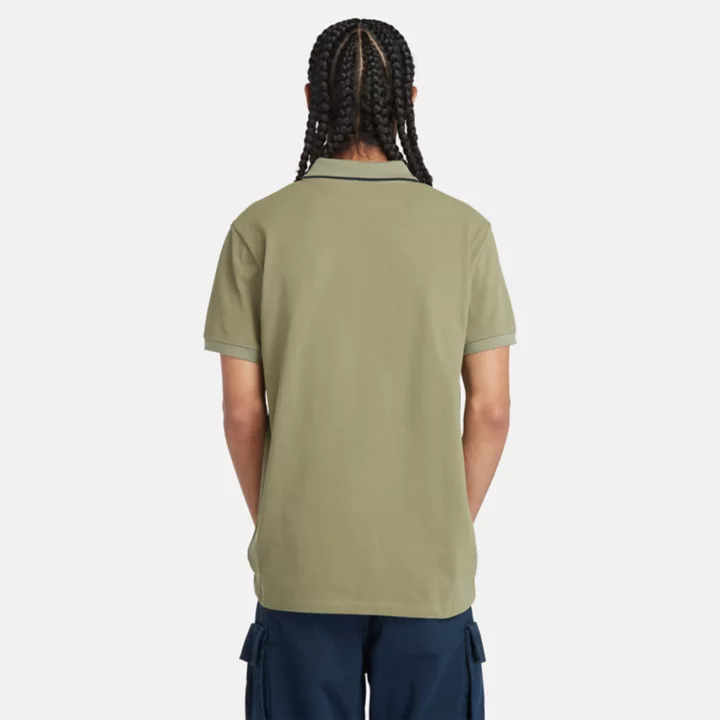 Polo à col imprimé Millers River pour homme en vert