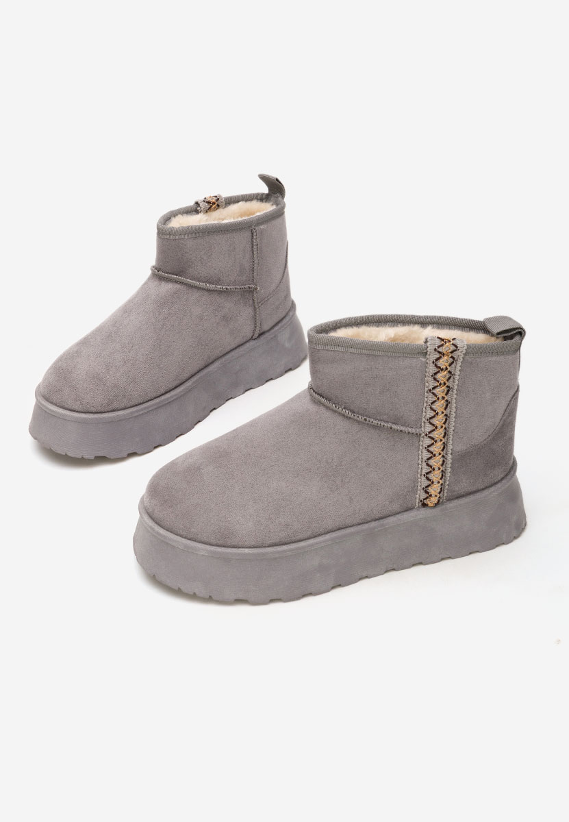 Bottines à plateforme grise Kristin