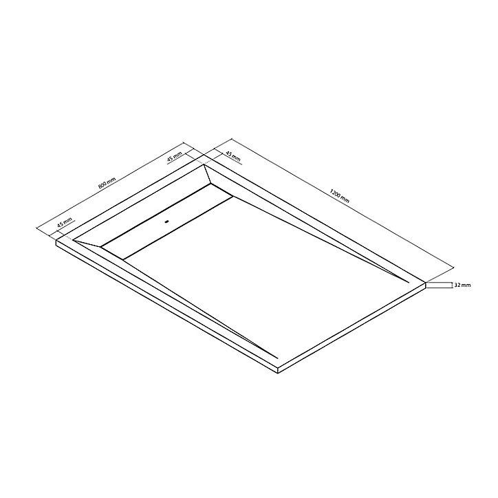 Receveur de douche 80 x 120 cm, résine, gris, GoodHome Luiro