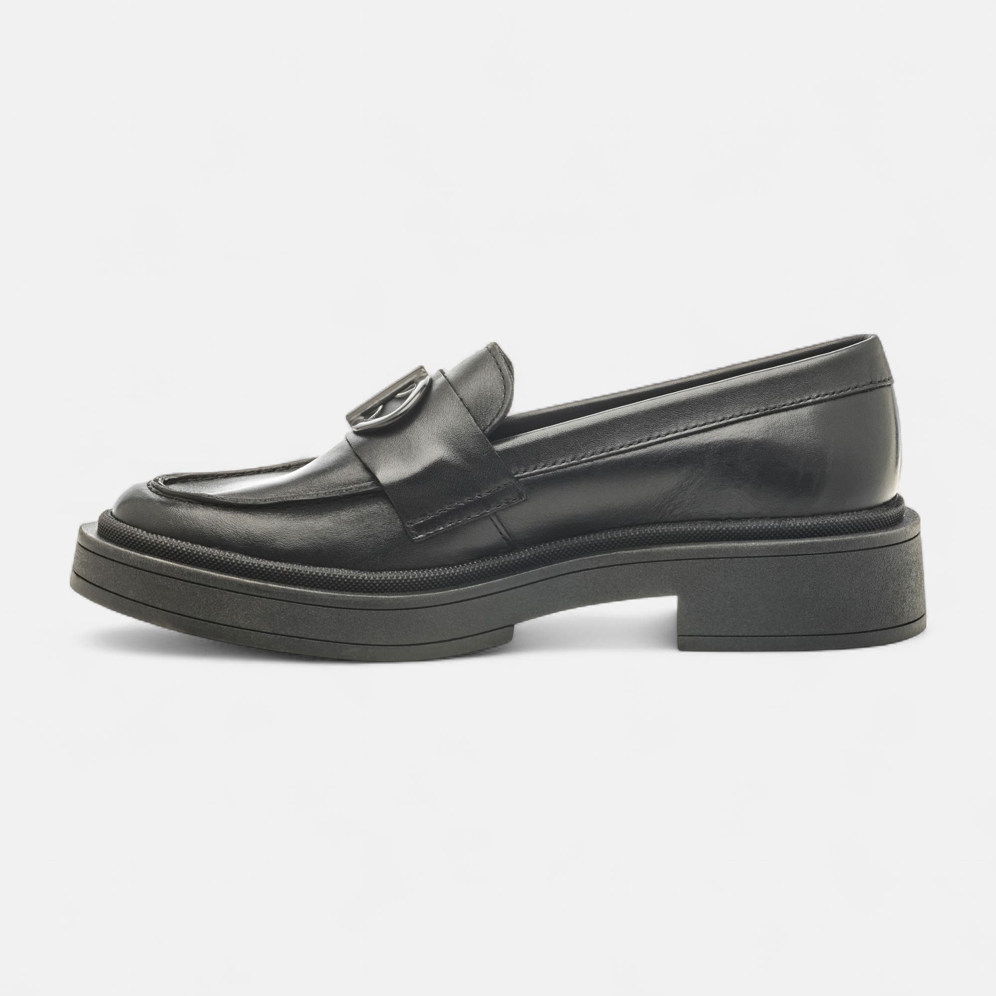 Mocassins Femme en cuir noir