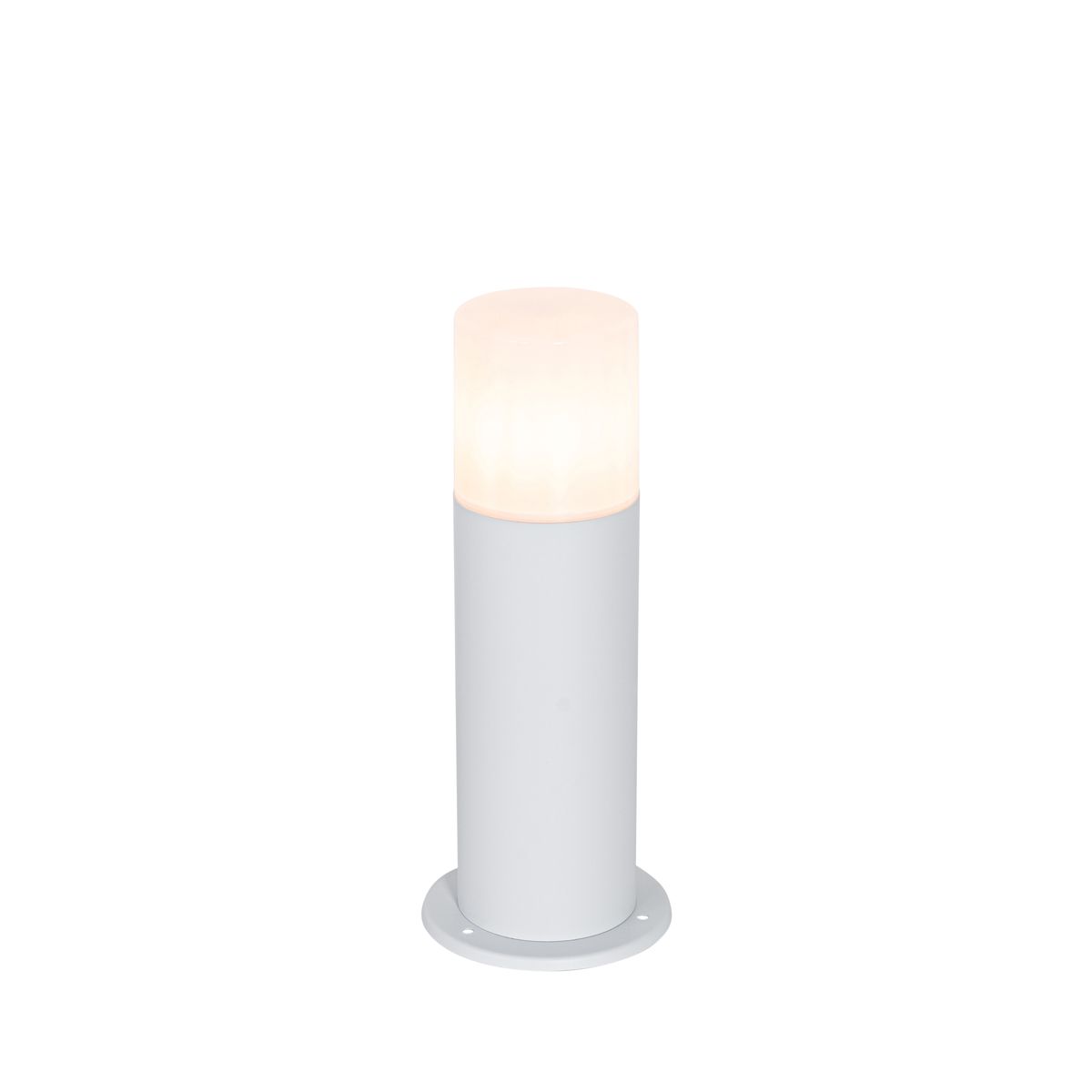 Staande buitenlamp wit met opaal witte kap 30 cm IP44 - Odense