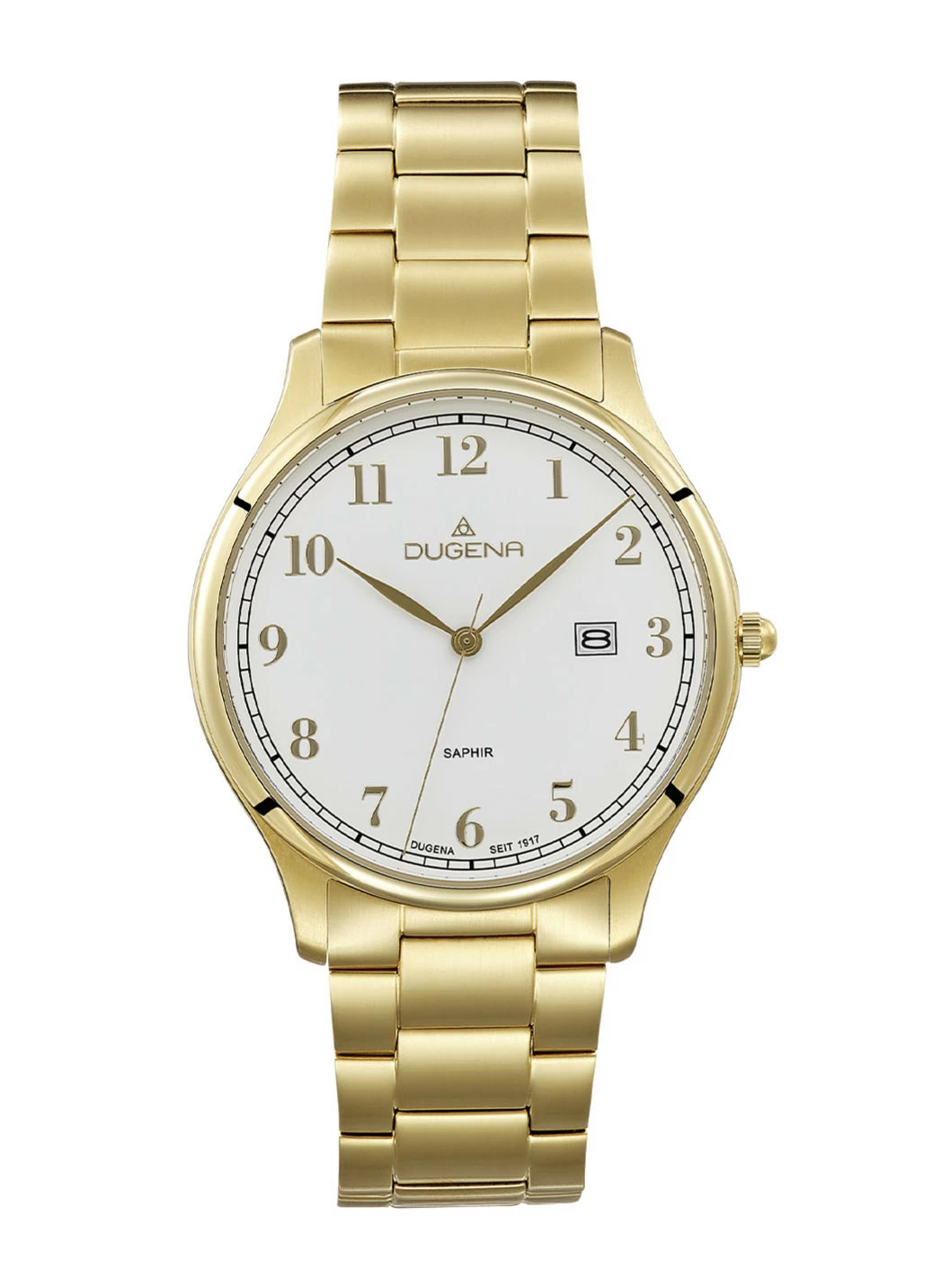 Dugena-Quartz-Herrenuhr mit Edelstahlbandgehäuse