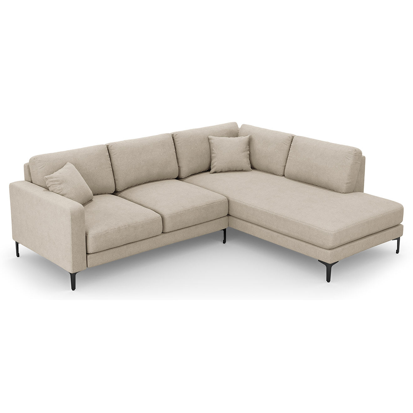 Mazzini Sofas Canapé d'angle Droit Venus 5 Places beige - 254x185x90 cm