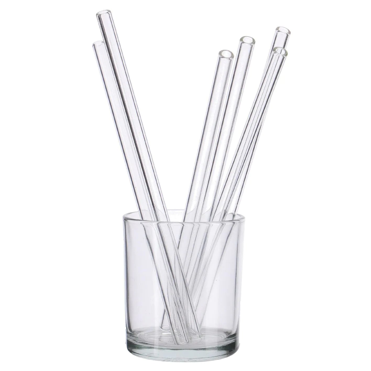 6er Set Glas-Strohhalme, 21 cm