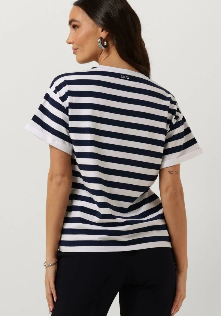 LIU JO blauw/wit gestreepte liu jo t-shirt j.striped t-shirt