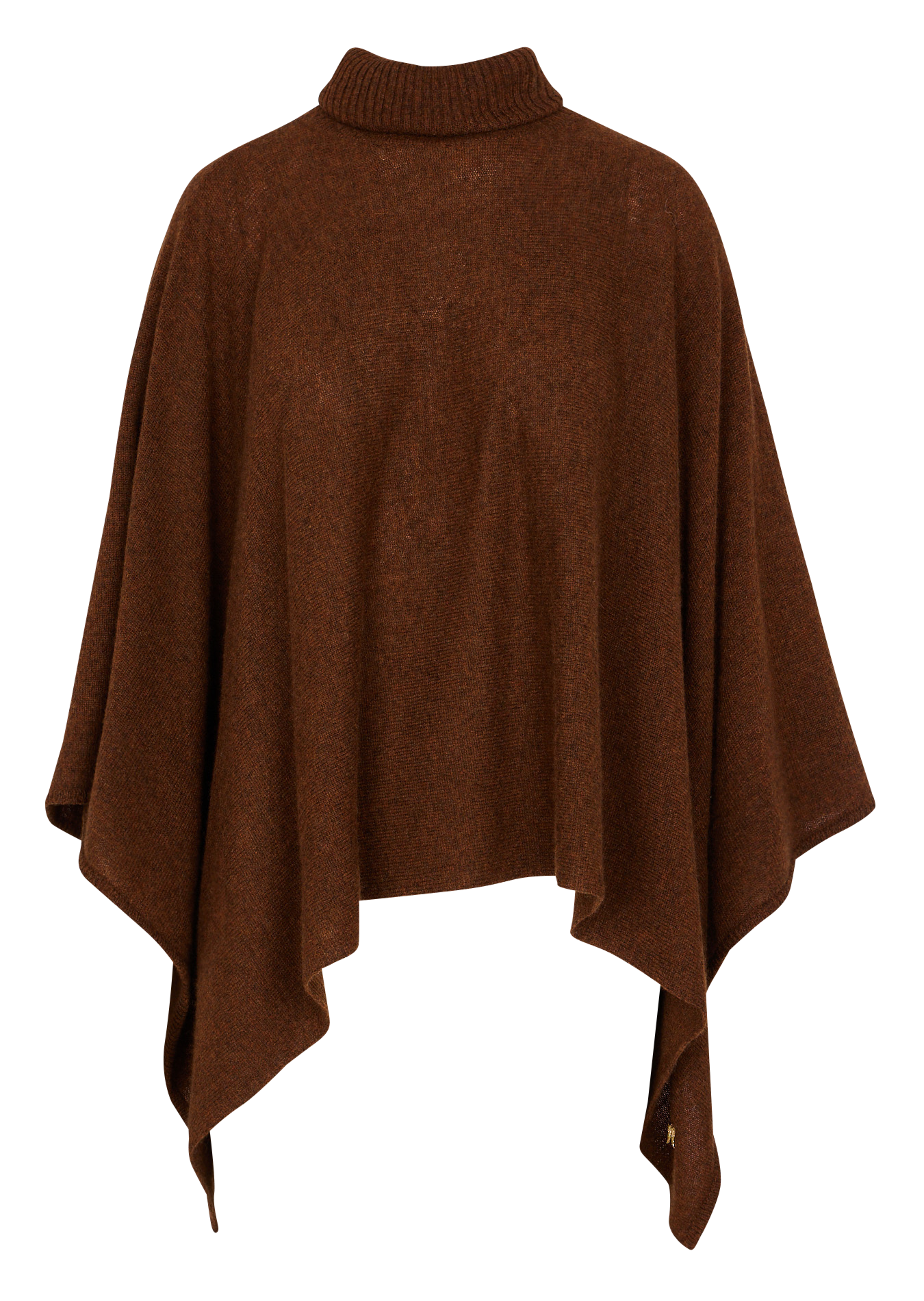 ADETTE - Poncho col roulé en cachemire | Marron
