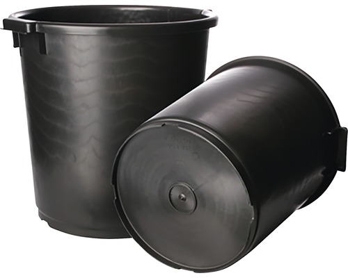 Ronde zwarte PE mengemmer met handgrepen, 35 l
