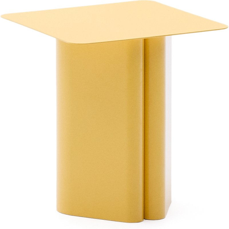 Table d'appoint en fer Arvin jaune 42 x 42 cm