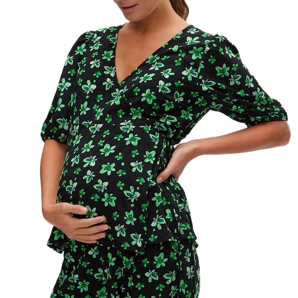 Mamalicious Blouse De Grossesse Vert/Noir Femme Mamalicious Linor