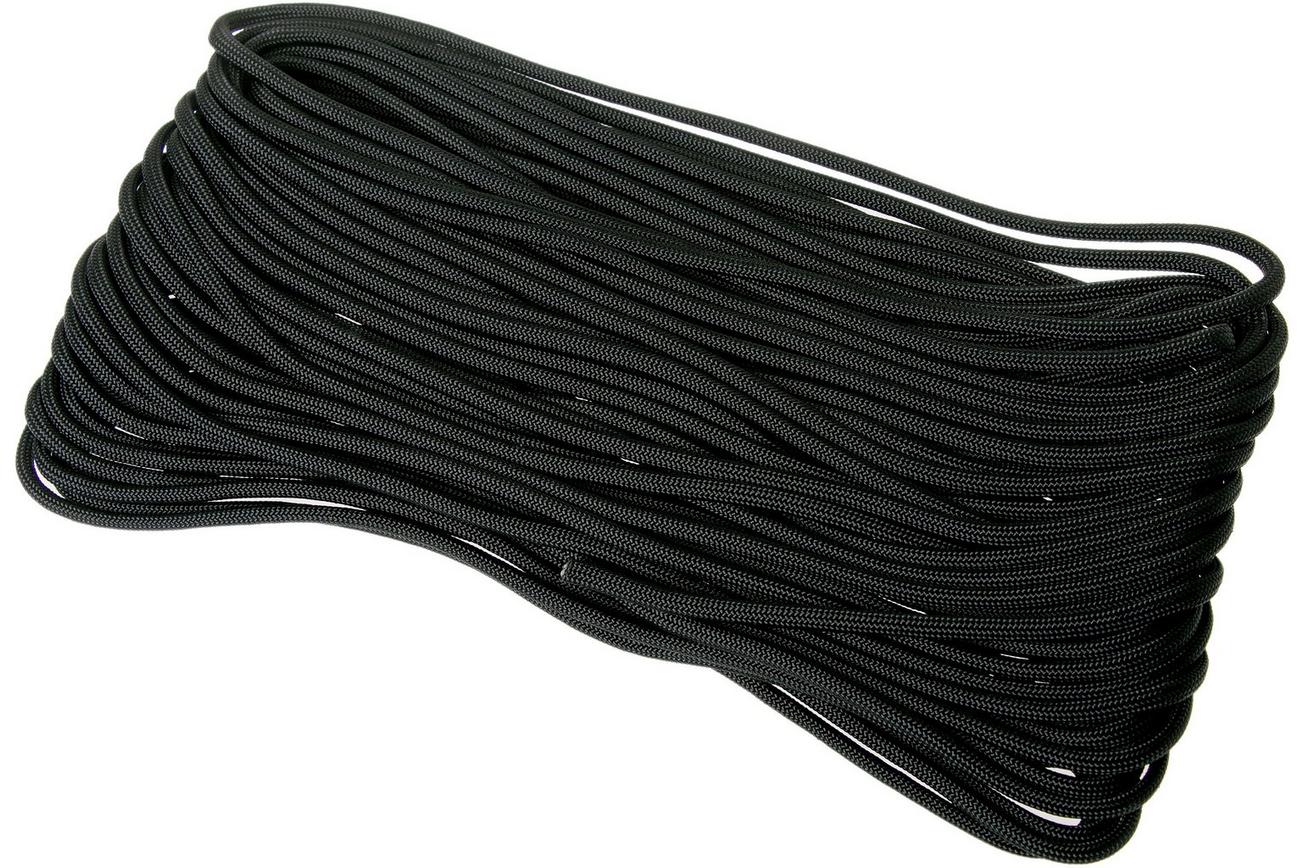 Knivesandtools 550 paracord type III, kleur: zwart, 50 ft (15,24 m)