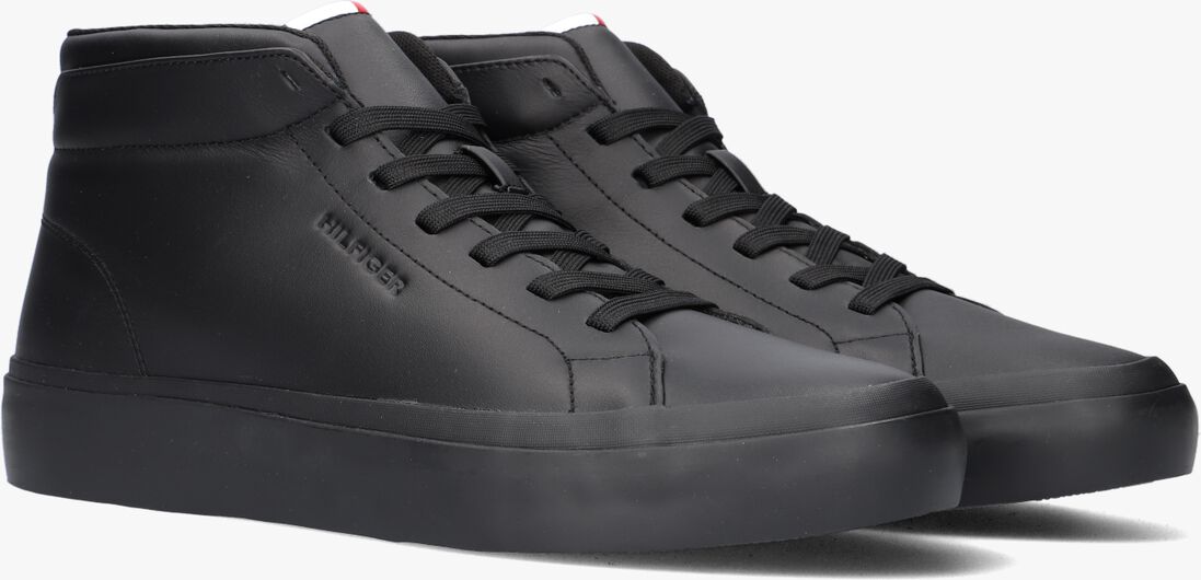 TOMMY HILFIGER zwarte tommy hilfiger hoge sneaker prep vulc high leather