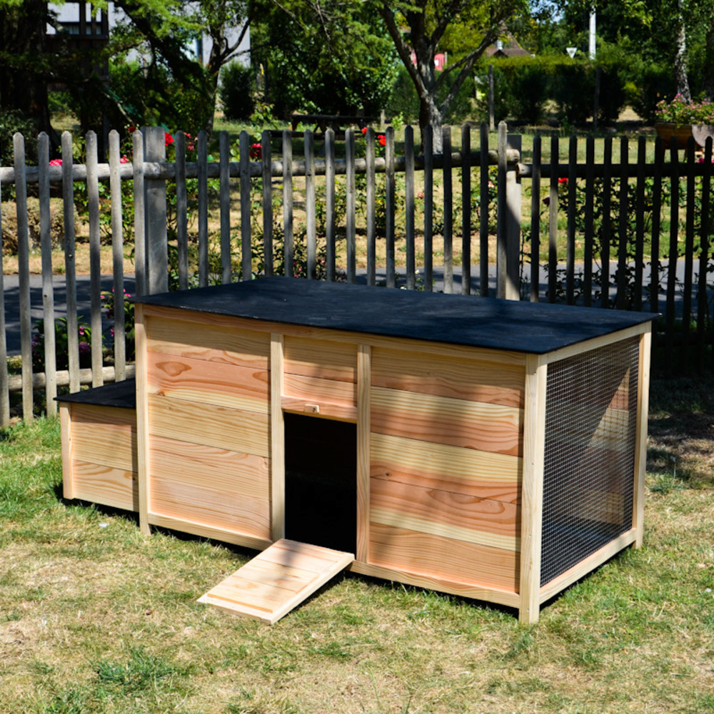 Poulailler lucien m douglas avec habitat et pondoir 174,5x78x76 cm pour 3 à 5 poules
