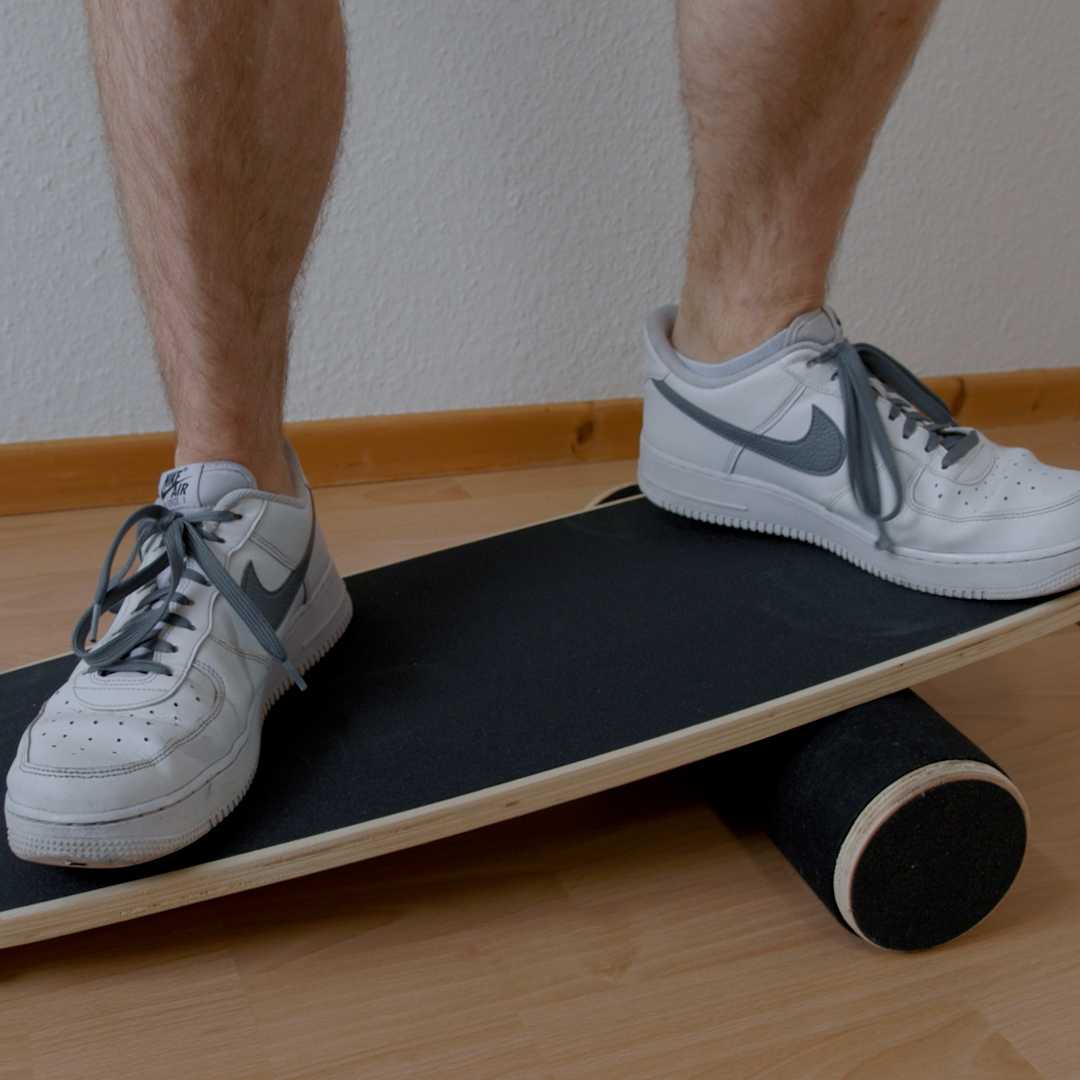 (73x28cm) Rutschfestes Holz Balance Board   Rolle - Schwarz / Braun