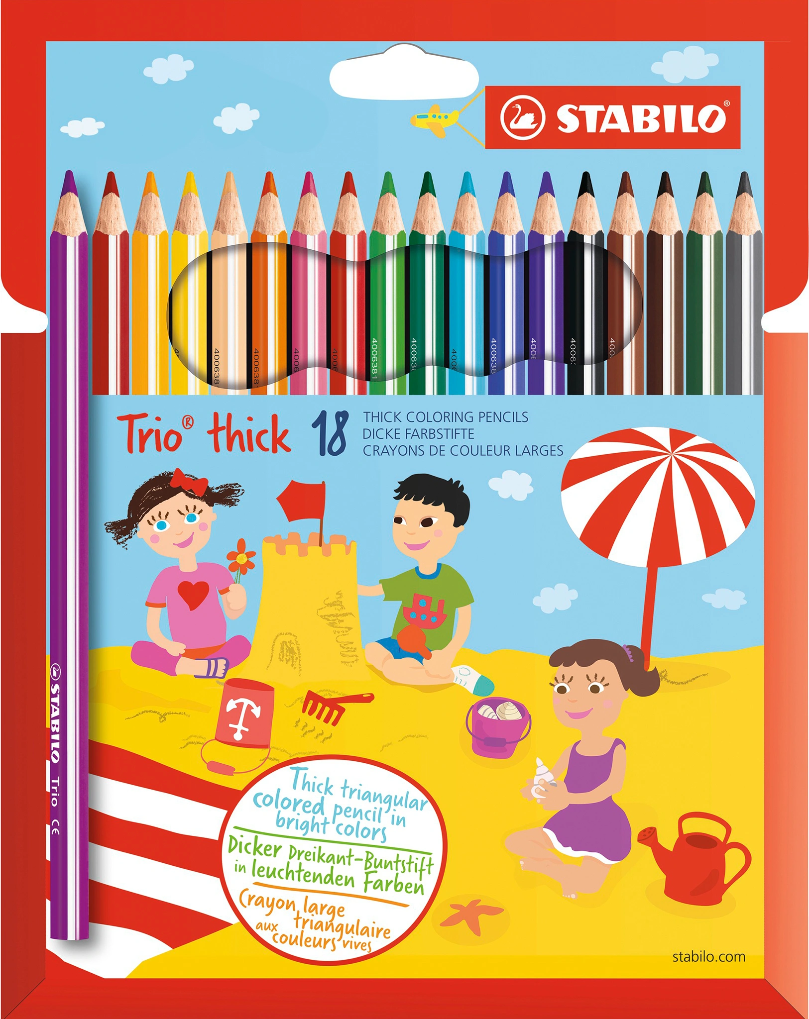 Dreikant-Buntstift STABILO® Trio dick 18er-Pack