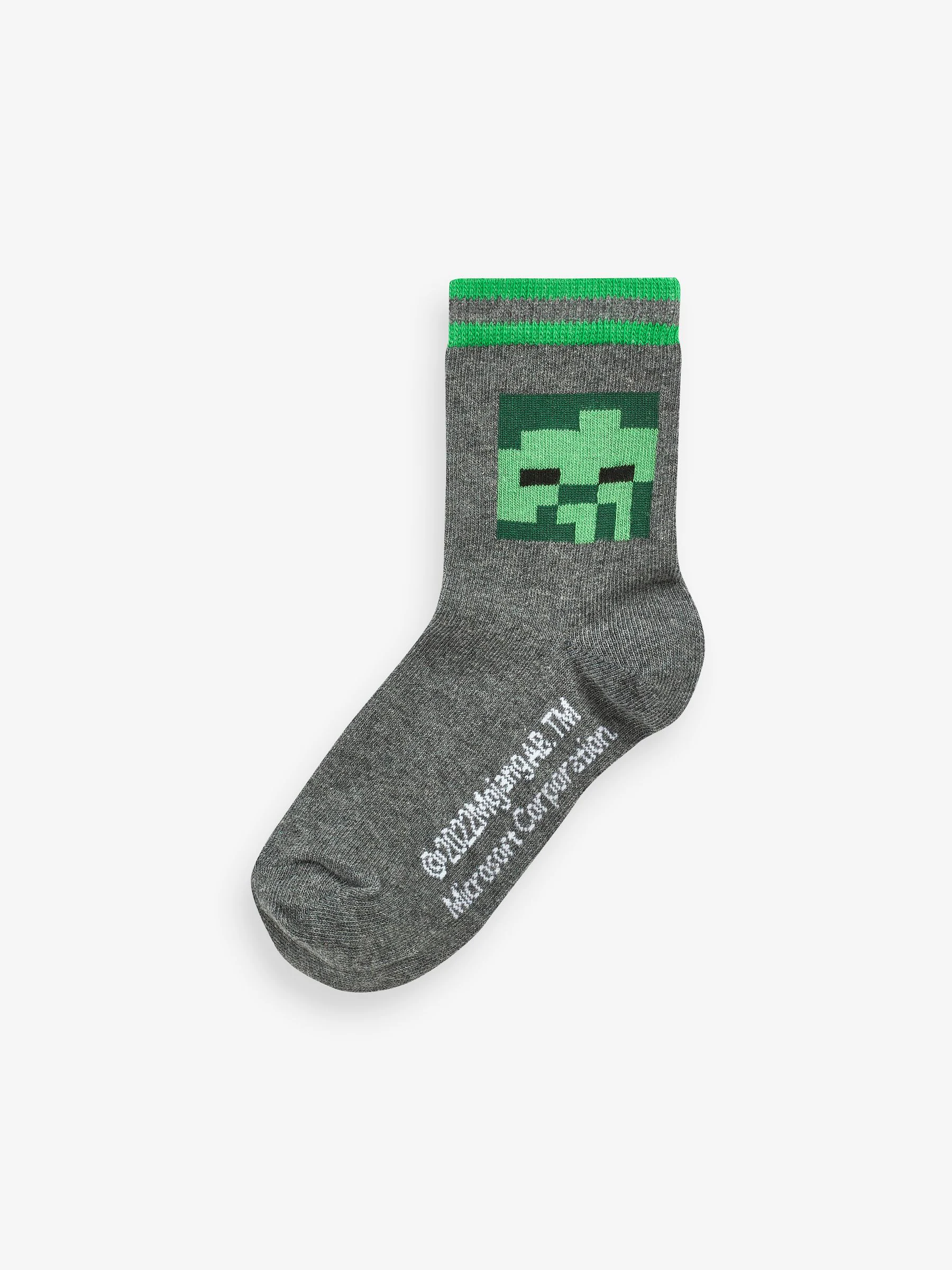 Minecraft Creeper - Verpakking van 5 paar Character sokken met hoog katoengehalte