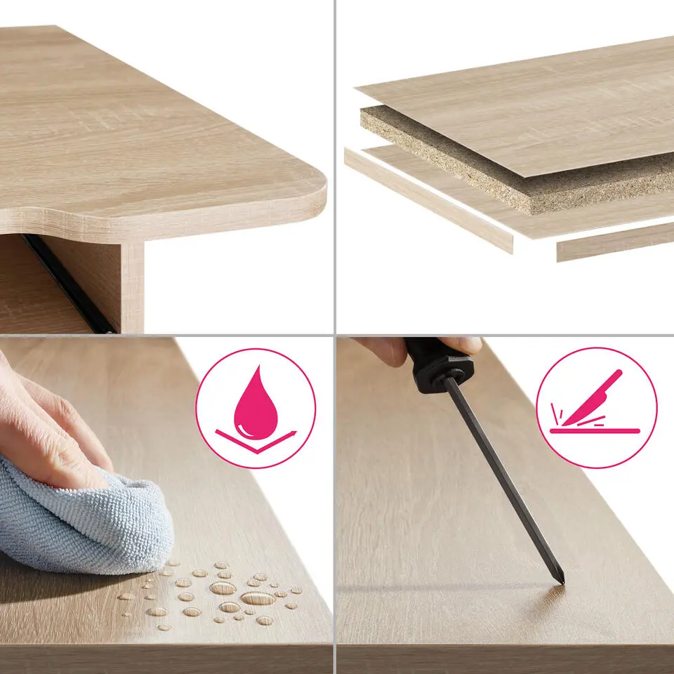 tectake Wandkast 71x32x82cm, Industrieel Licht Hout, Eiken Sonoma