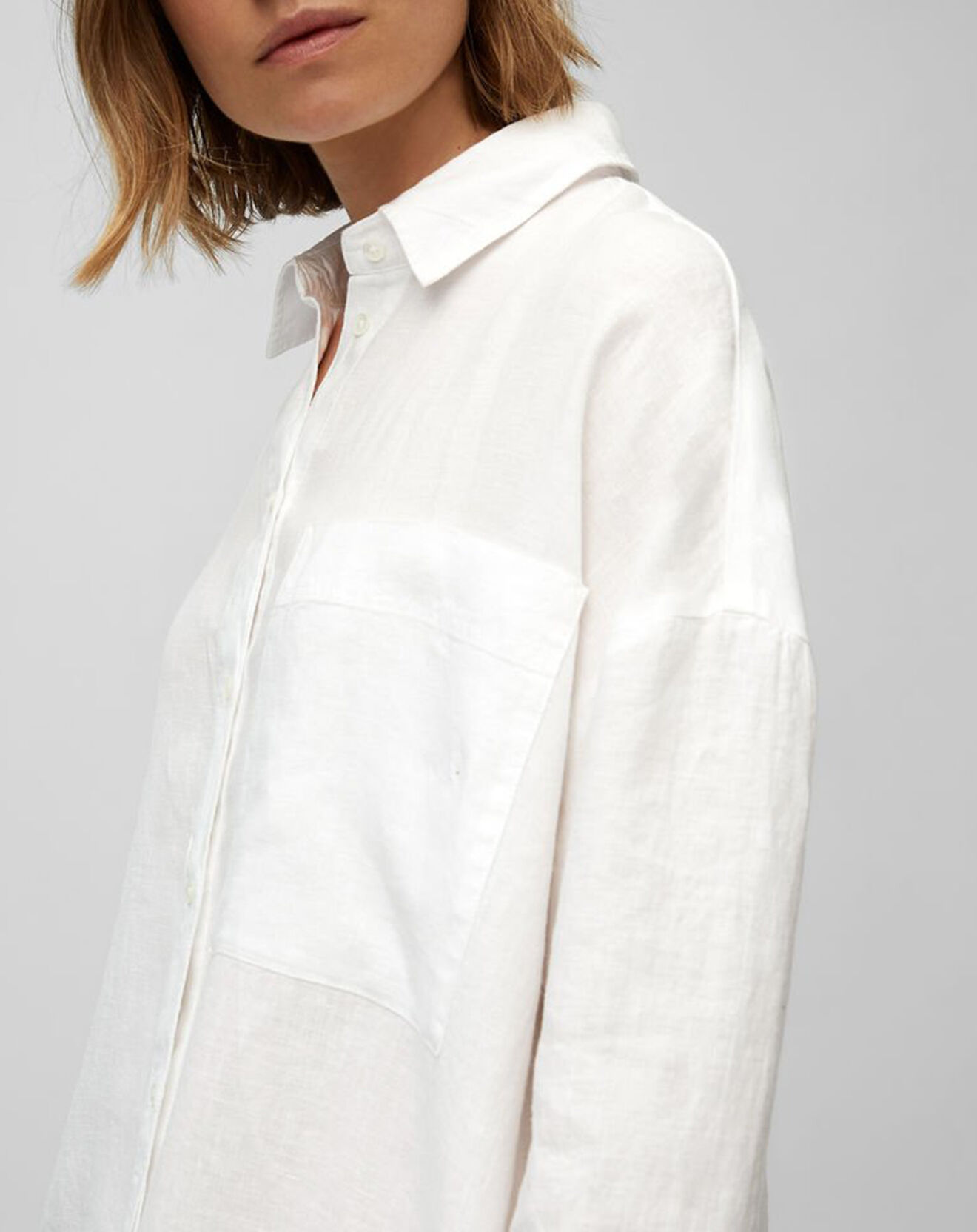 Marc O'Polo Robe chemise 100% Lin blanche