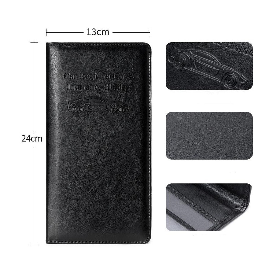 (24x13cm) Fahrzeug Dokumenten Organizer Aufbewahrungshülle für Handschuhfach - Braun