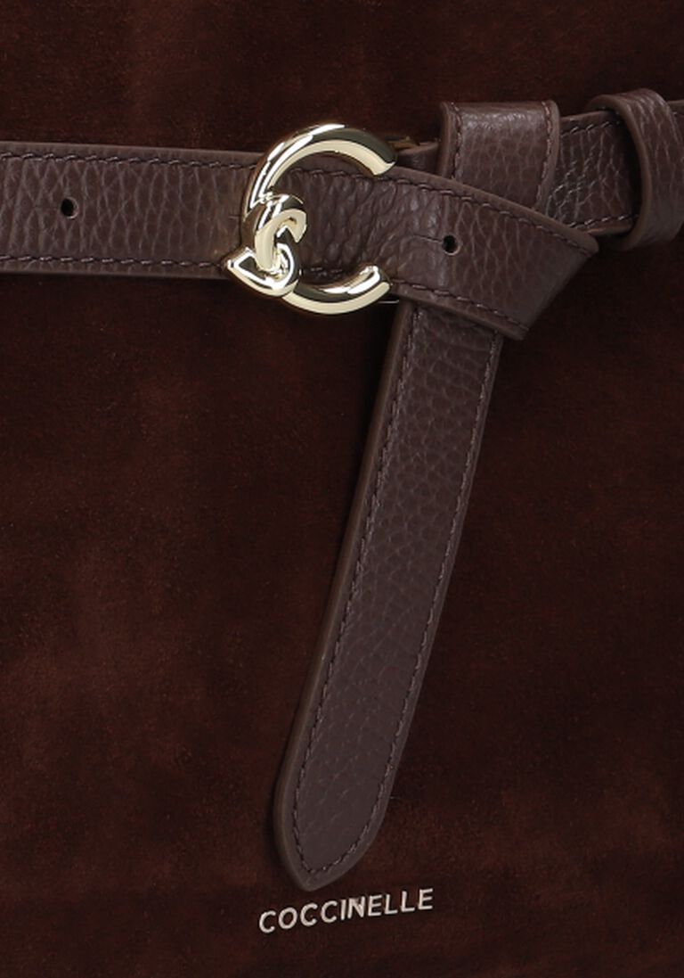 bruine coccinelle handtas sabine suede bi