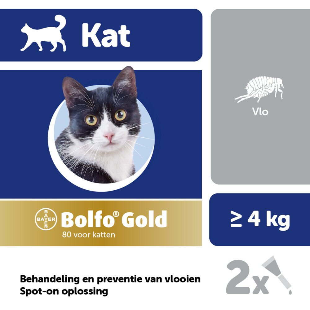 Bolfo Gold Anti Vlooiendruppels Kat Vanaf 4 kg 2 pipetten