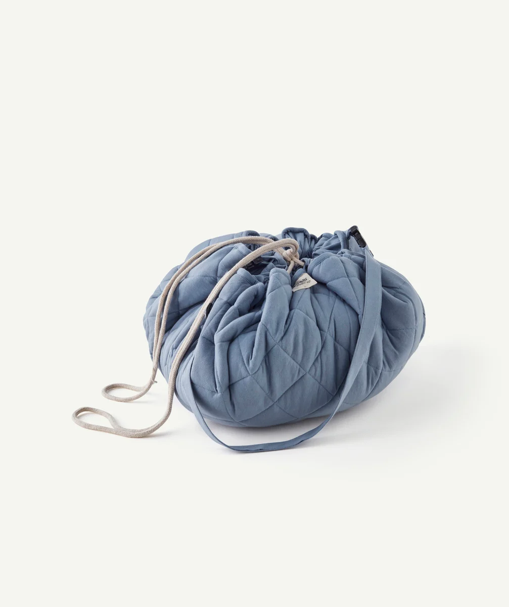 PLAY&GOTAPIS D'ÉVEIL BLEU EN COTON BIO BÉBÉ