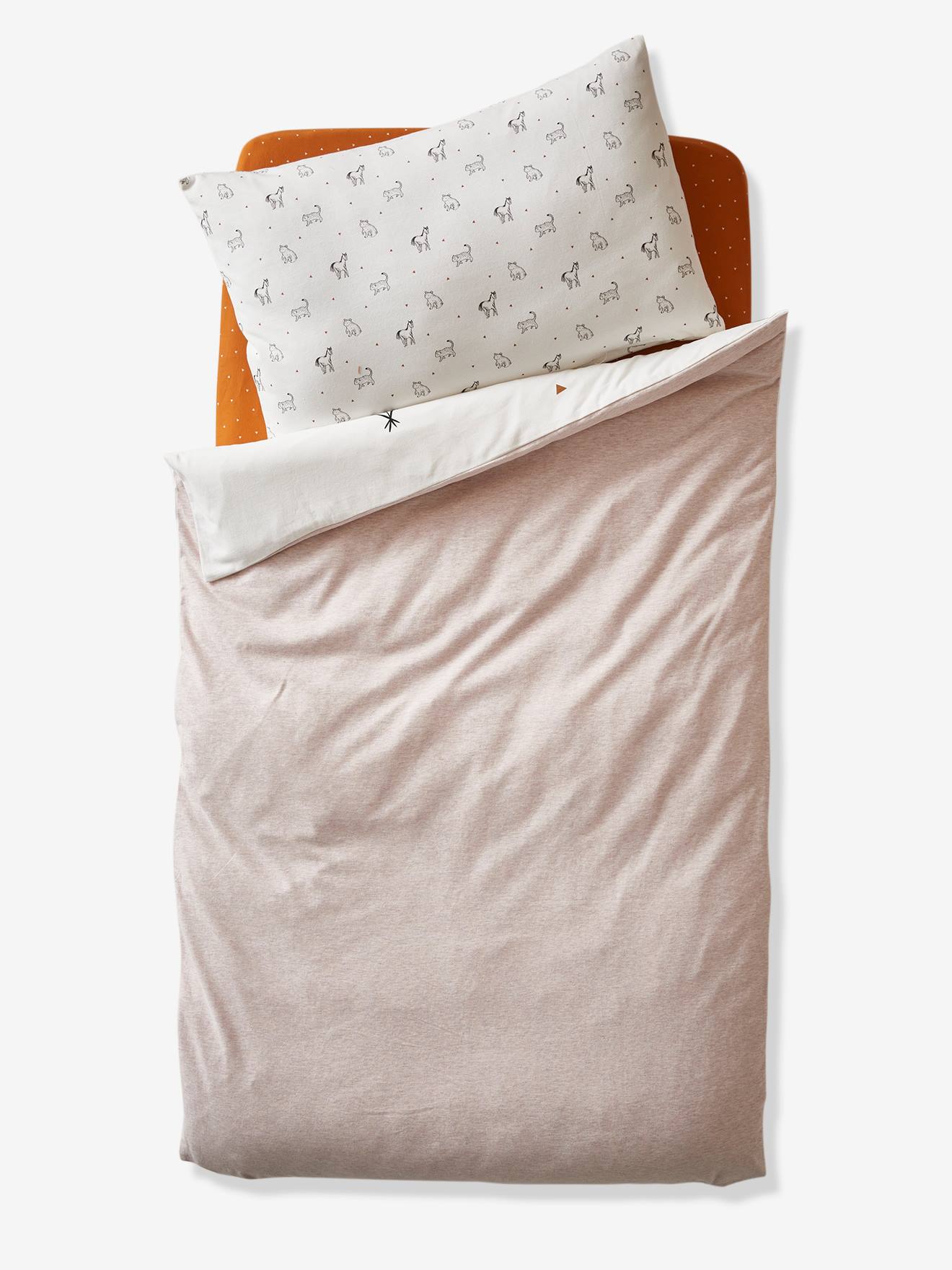 Capa de edredom para bebê, tamanho pequeno, modelo Nomad, lisa, branca com estampas.