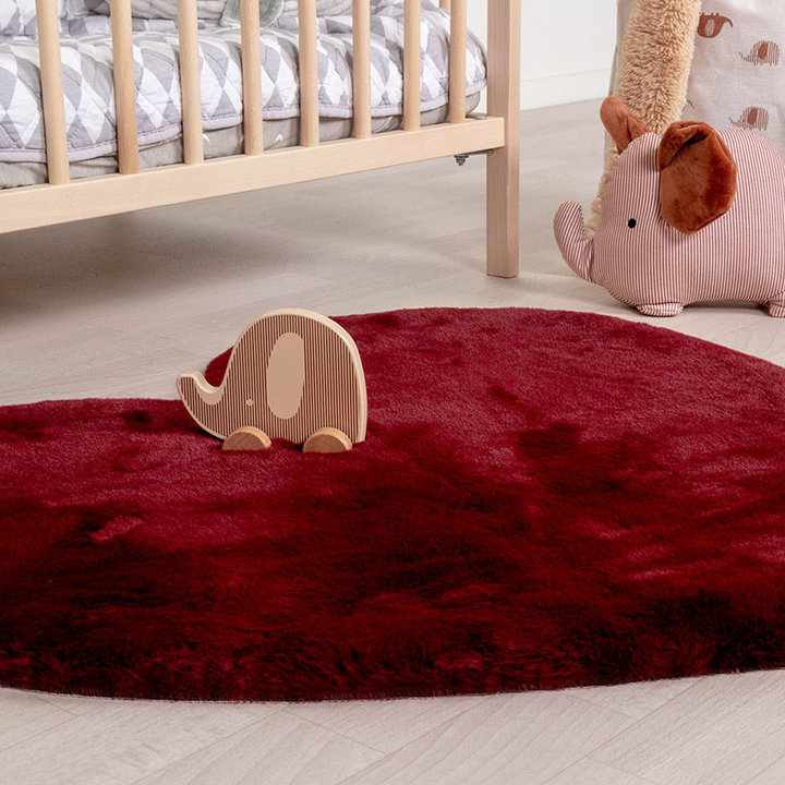 Kindervloerkleed - Huggy Hart Rood | Super fluffy!