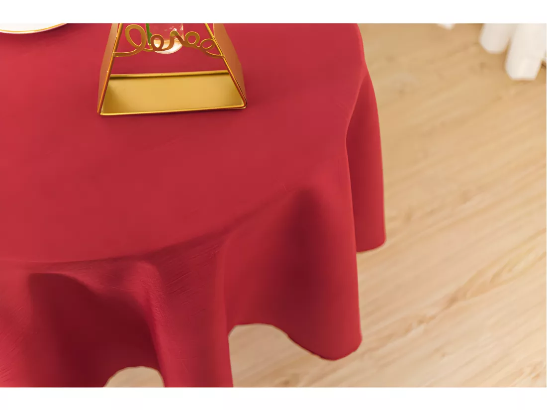 Nappe antitache unie rouge ronde 160 cm