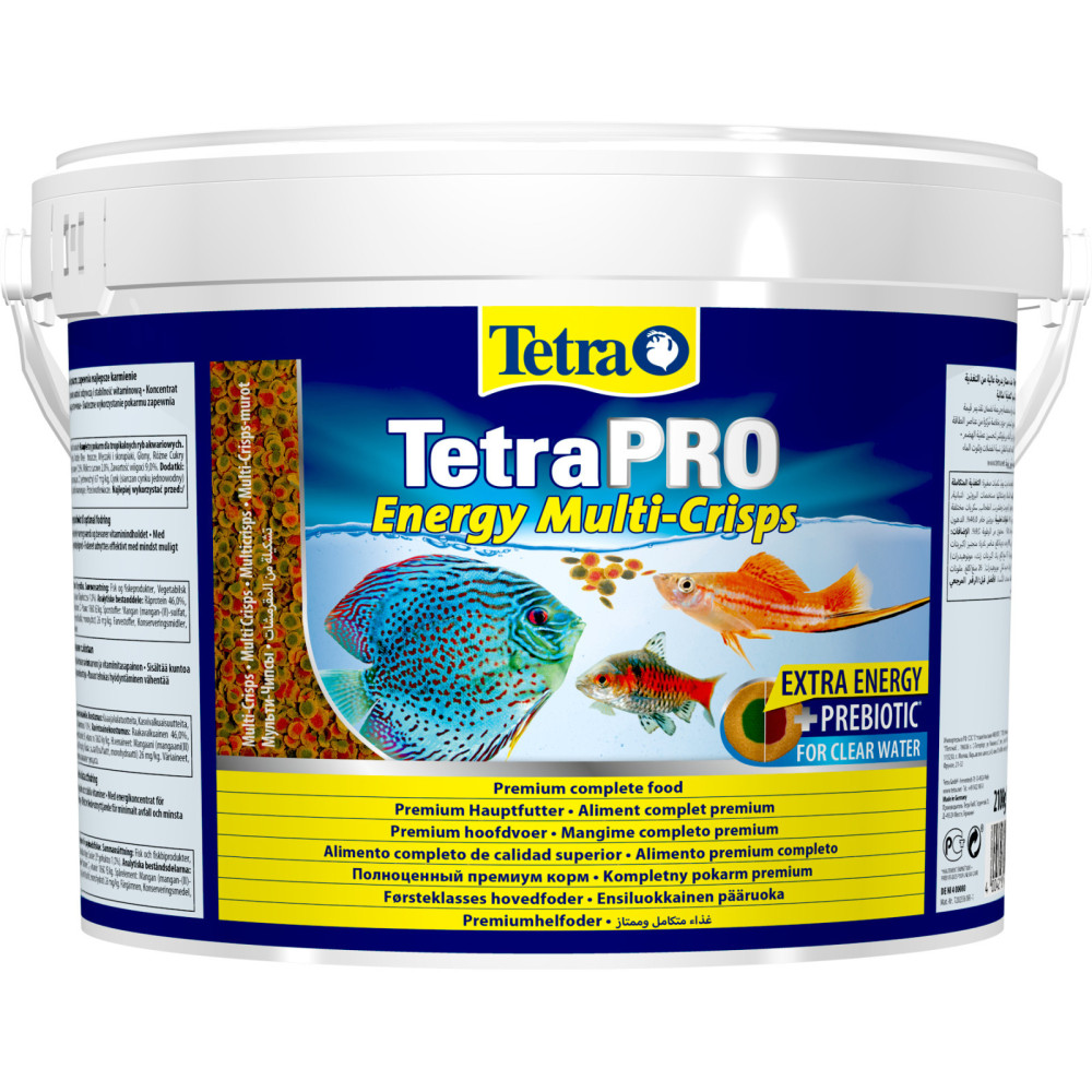 Aliment complet poisson d'ornement premium energy multi-crisps seau 2,100 k