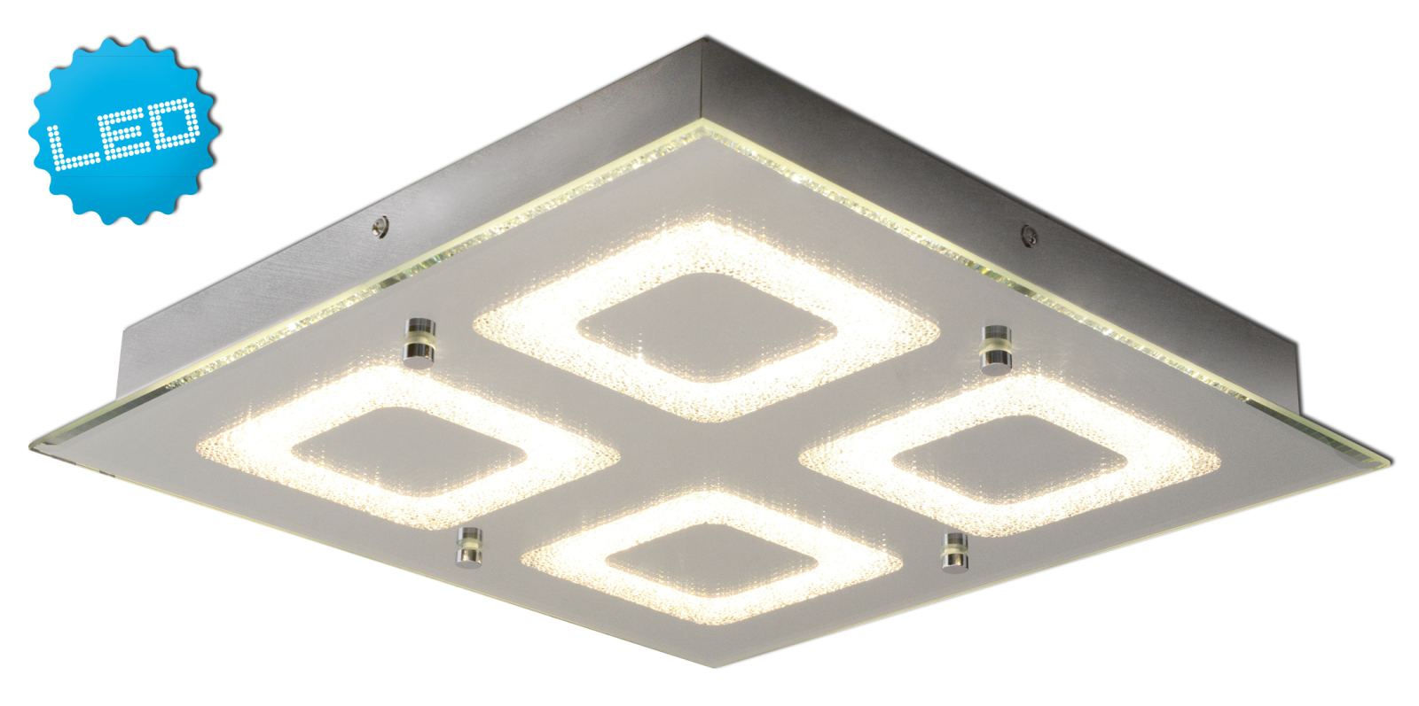LED-Deckenleuchte MIRROR - Chrom - 36 cm breit