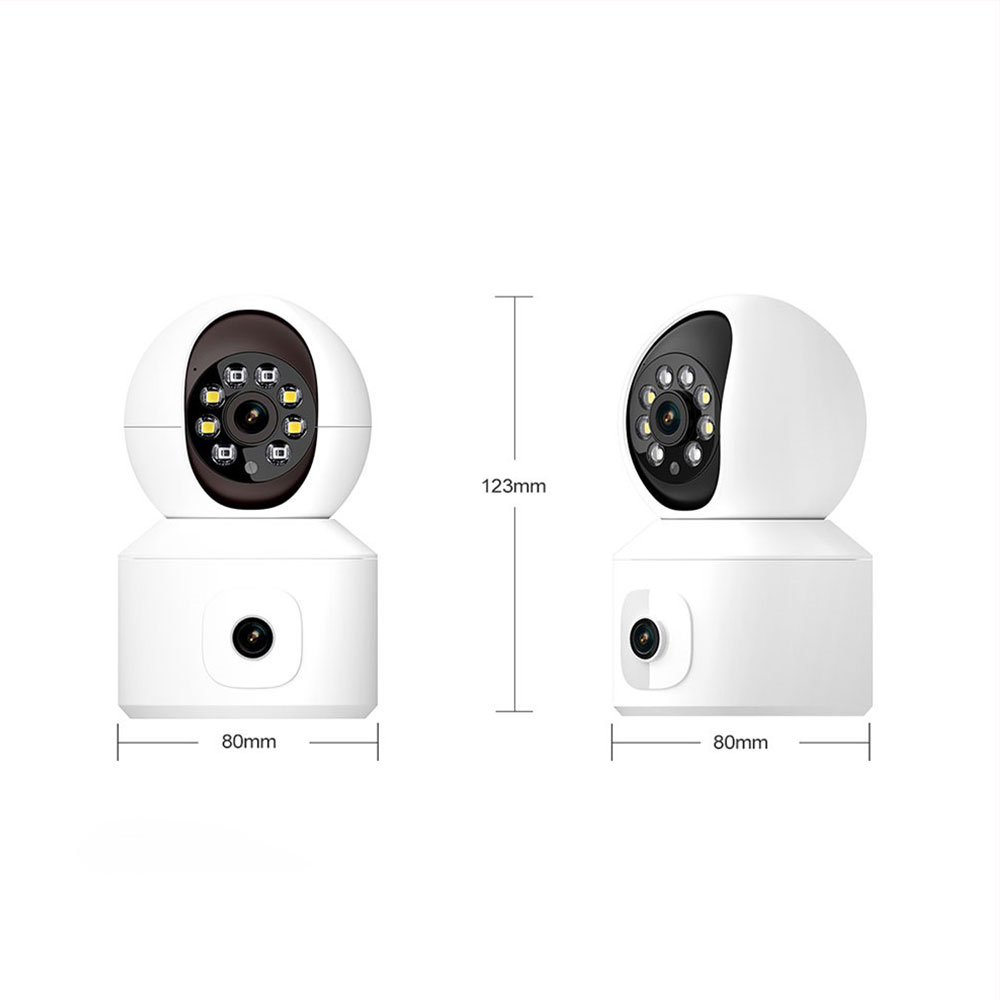 (2x2MP) 355° / 90° WiFi Internet Dual IP Kamera IR Nachtsichtfunktion / Audio und Bewegungserkennung (iOS/Android)