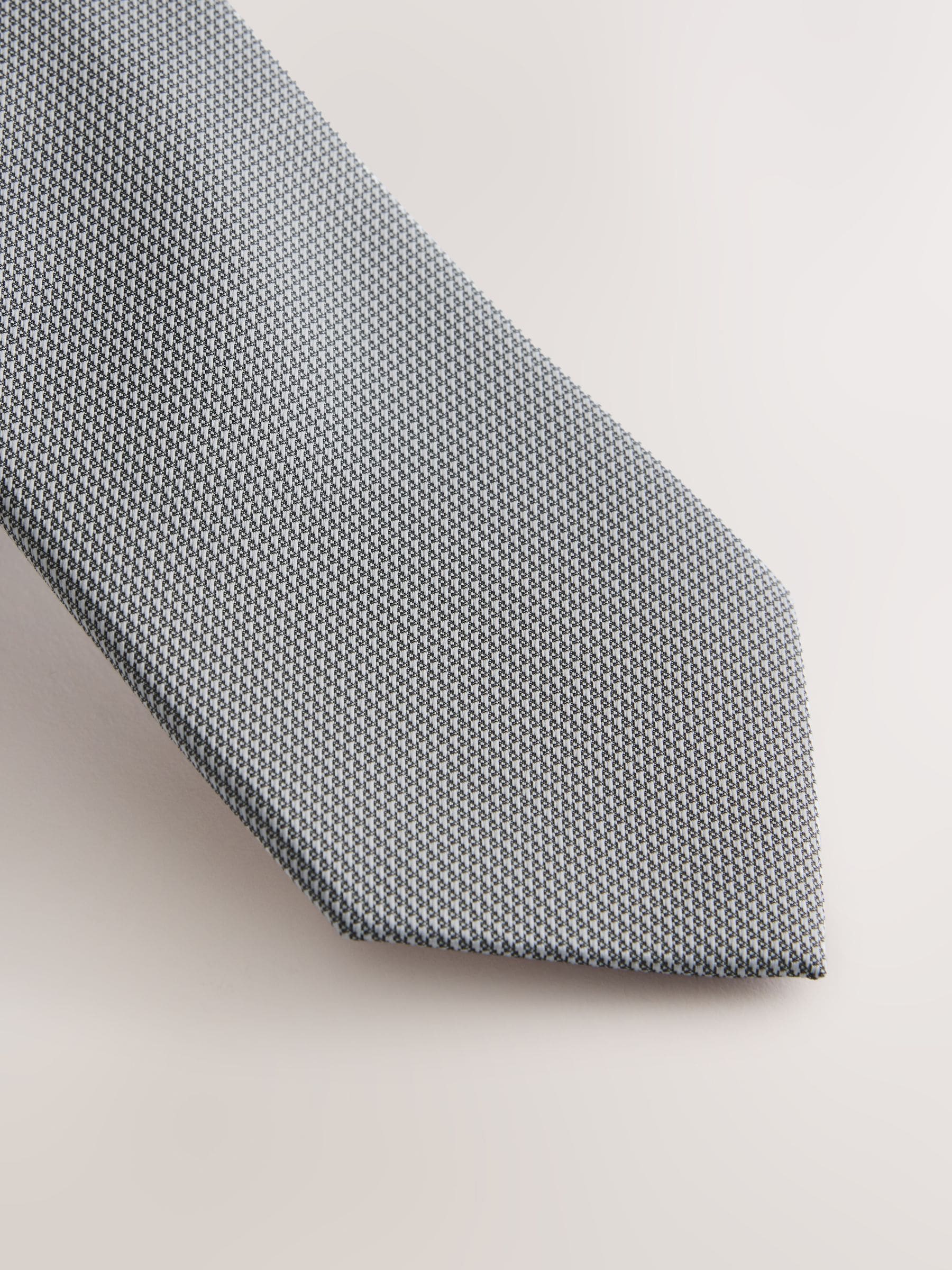 Grijs - Smal - Stropdas met textuur