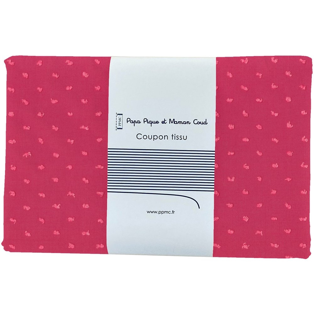 Coupon Tissu 1 M Plumetis Rose Fuchsia