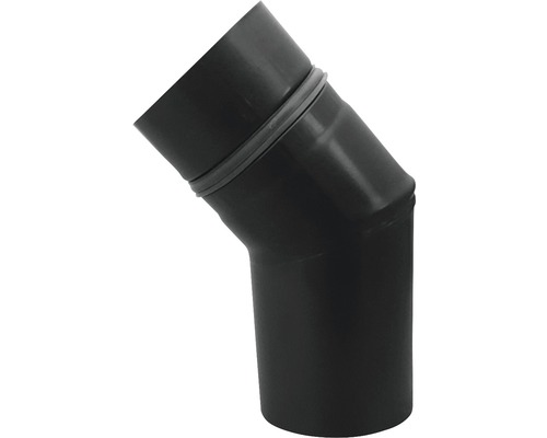 Pelletkachelpijp - bocht Bertrams 45° Ø 80 mm gepoedercoat zwart
