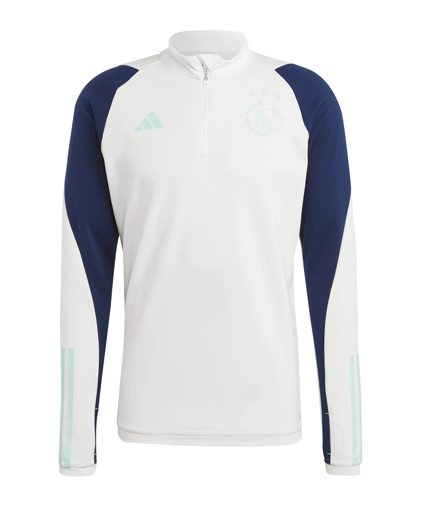 adidas Ajax Amsterdam HalfZip Sweatshirt Kids Weiss