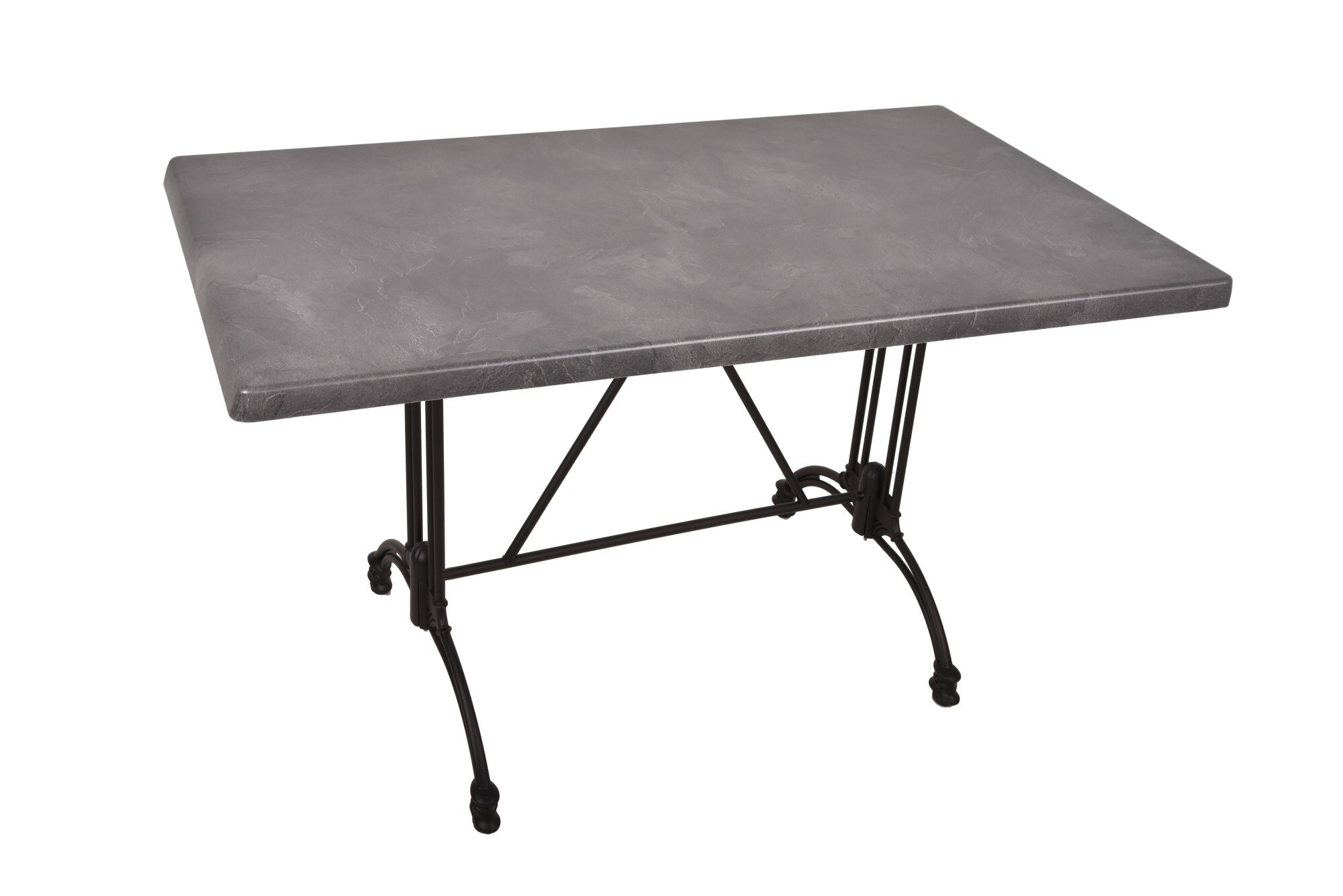 Bistrotisch Set Dark Slate 120x80cm Tischgestell Aluminium schwarz Garten Tisch