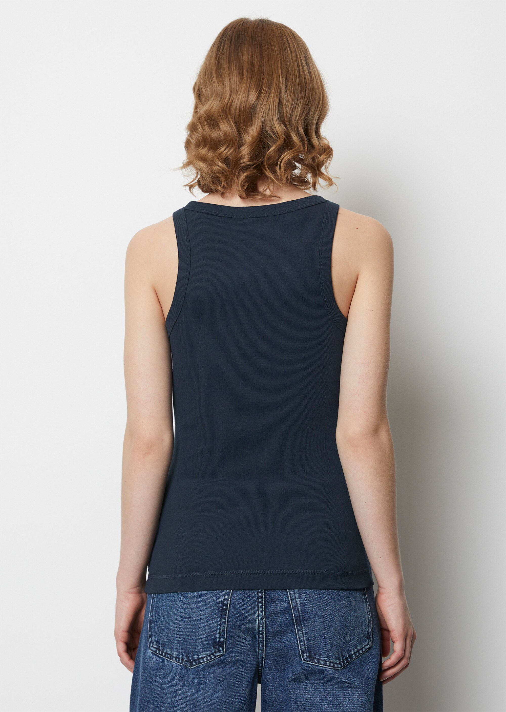 Tanktop slim aus geripptem Bio-Baumwolle-Stretch