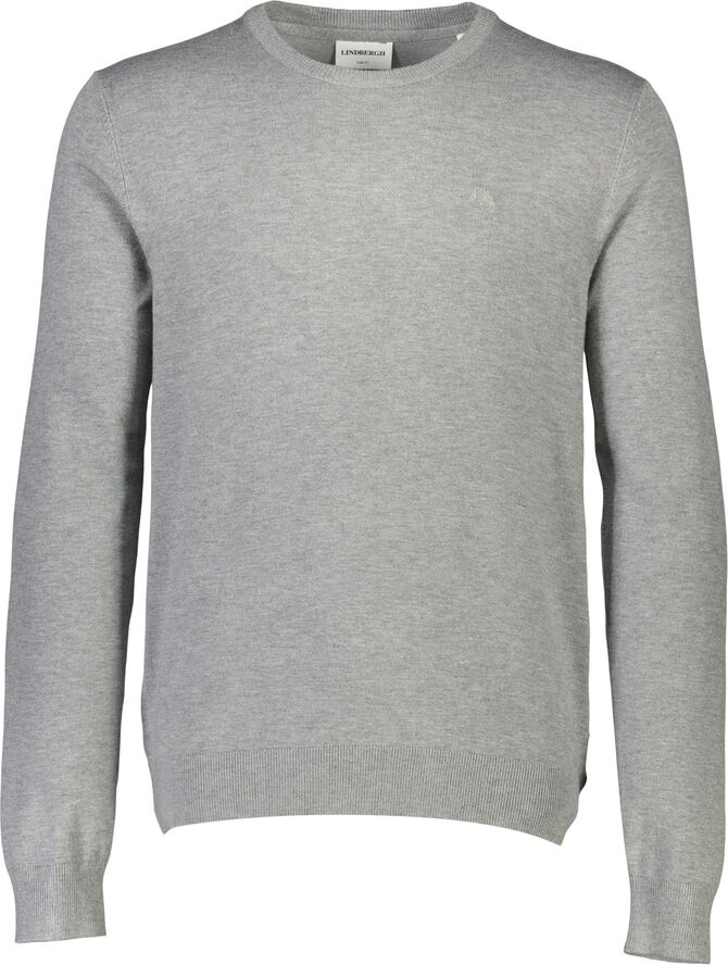 Lindbergh Ecovero L/S o-neck knit Grey stone mix