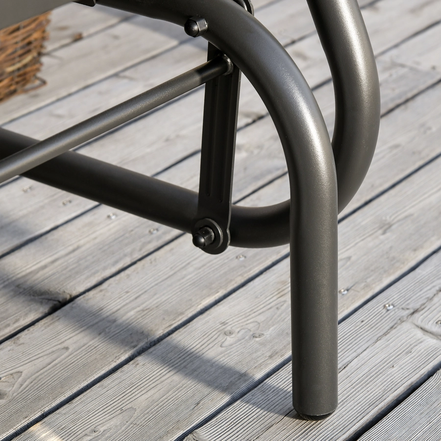 Outsunny Gartenstuhl mit Gleitsystem schwarz