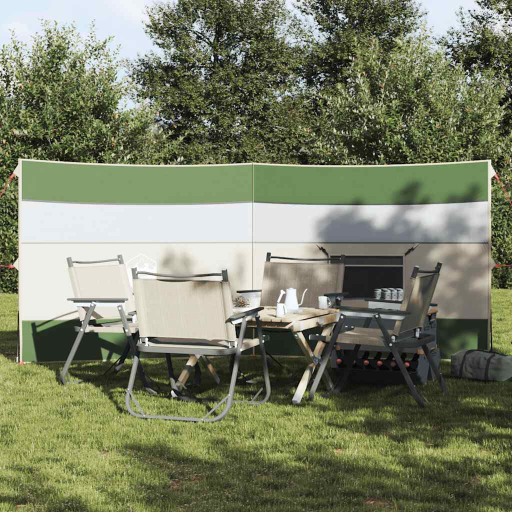 vidaXL Kampeerwindscherm Groen 340x130 cm Waterdicht